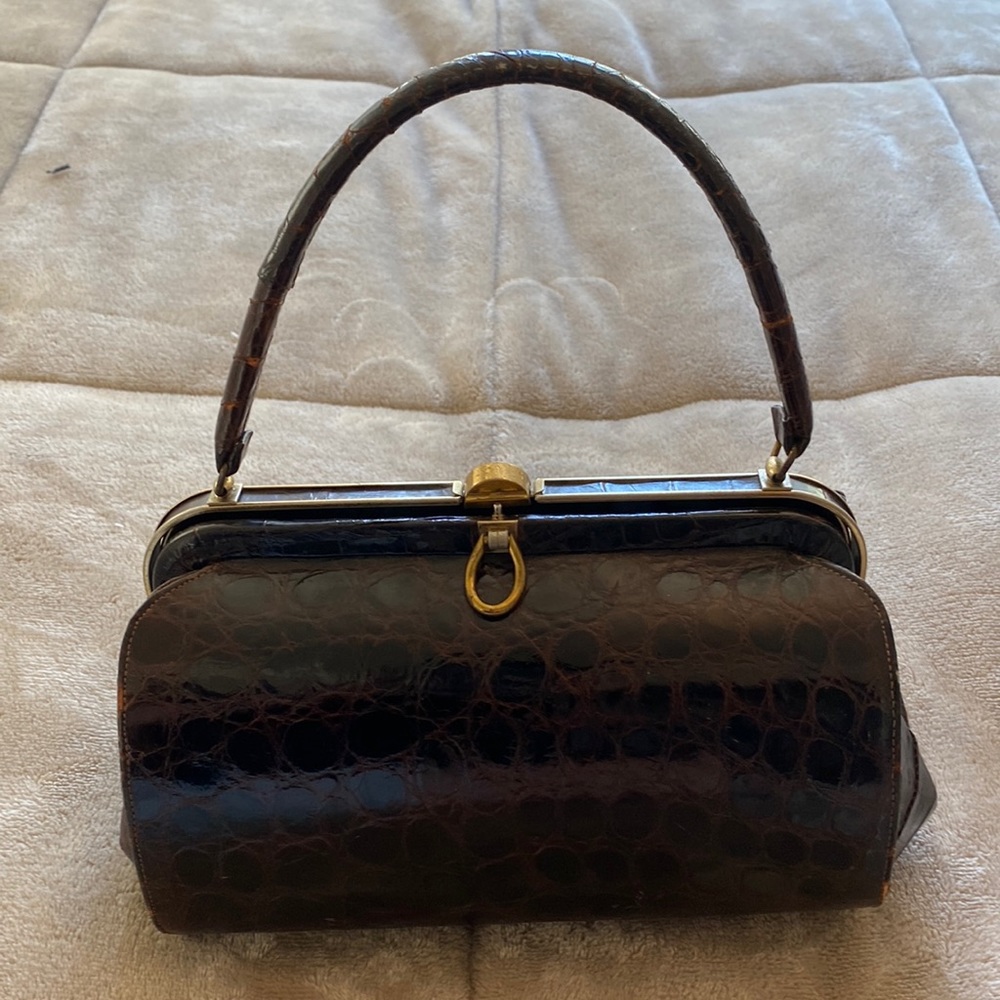 Vintage Alligator skin clutch purse